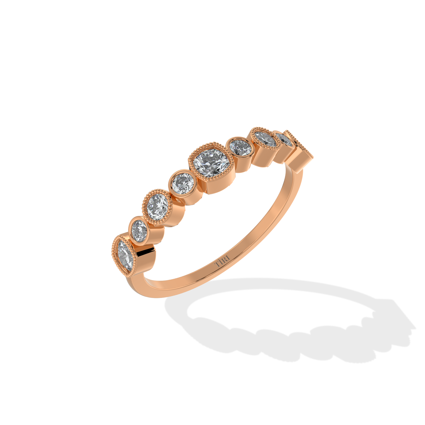 Tiri 0.50 TW diamond ring featuring a sleek band with a sparkling central diamond setting.