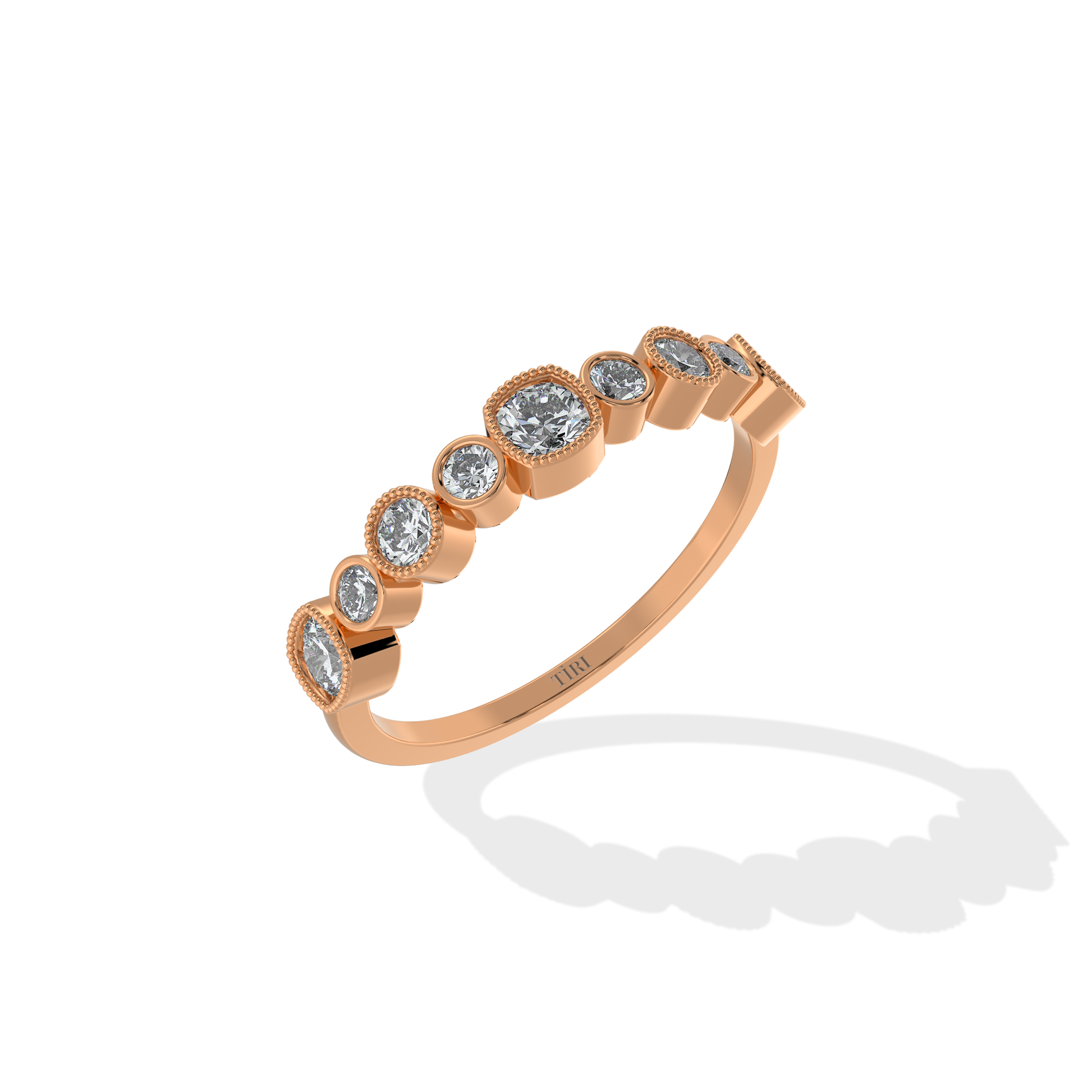 Tiri 0.50 TW diamond ring featuring a sleek band with a sparkling central diamond setting.
