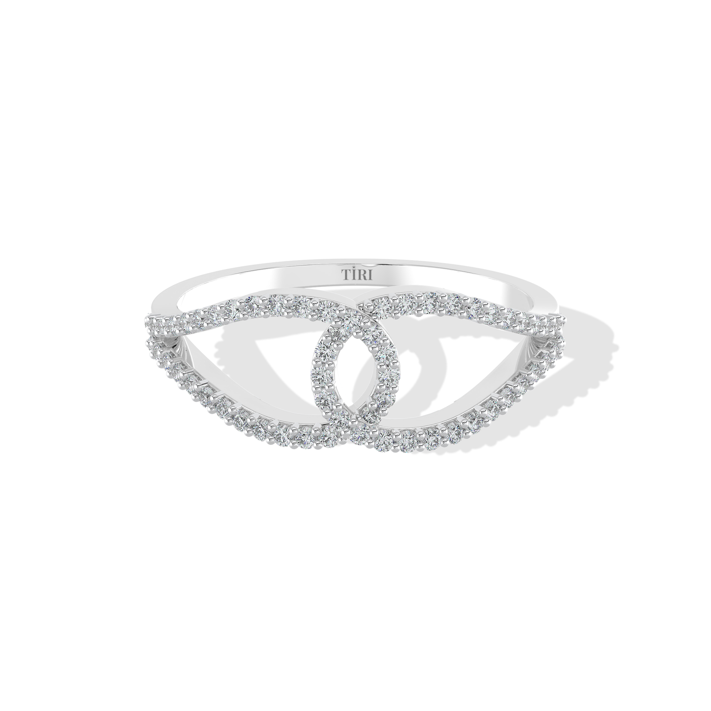 Tiri 0.30 TW diamond ring featuring a sleek band and sparkling diamonds on a white background.