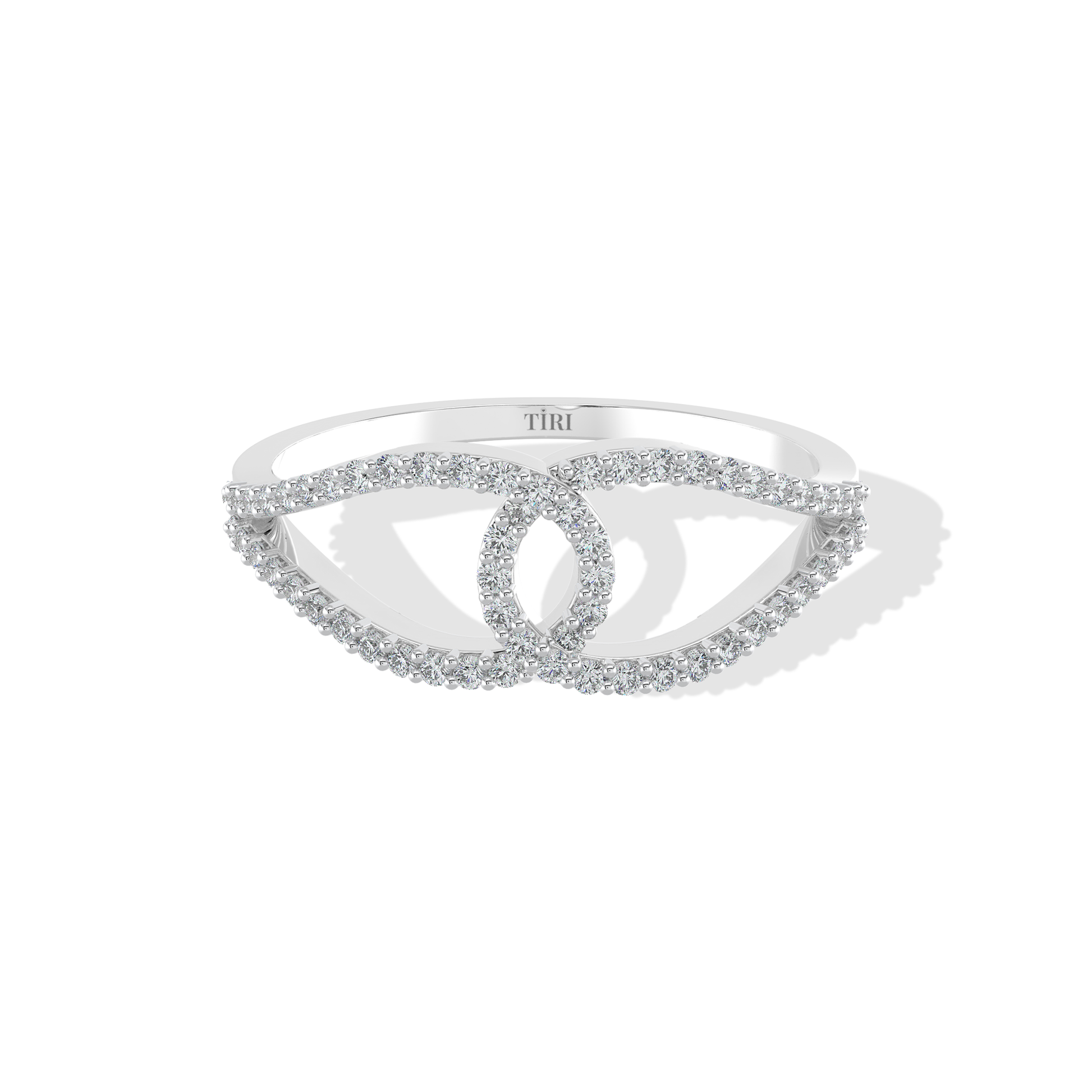 Tiri 0.30 TW diamond ring featuring a sleek band and sparkling diamonds on a white background.