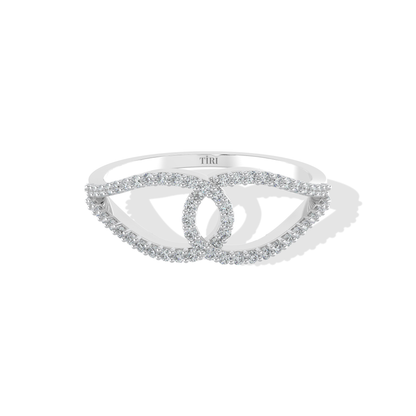 Tiri 0.30 TW diamond ring featuring a sleek band and sparkling diamonds on a white background.