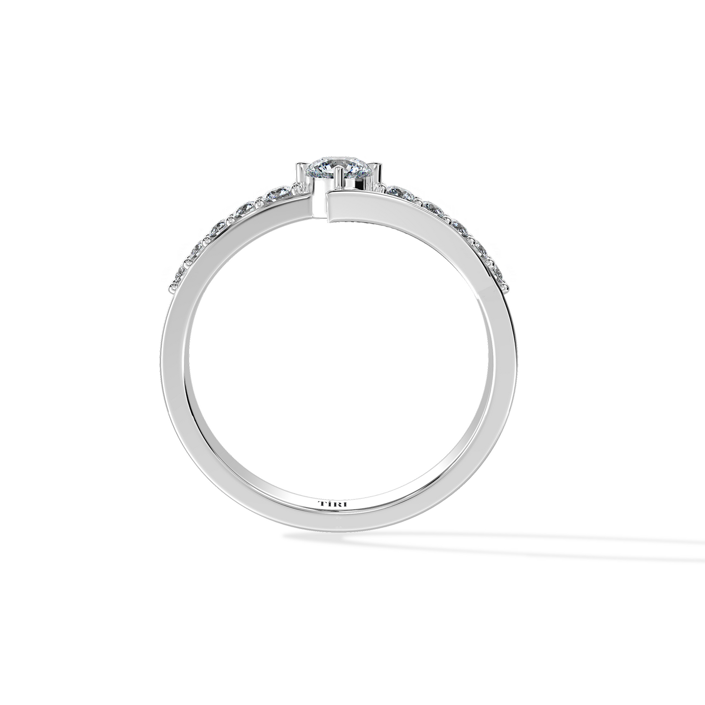 Silver Luxe Twist Band by Tiri, showcasing a sleek, twisted silver ring with a polished finish.