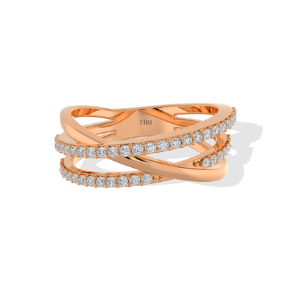 Tiri 0.40 TW diamond ring featuring a sparkling solitaire design with a sleek band, showcasing fine craftsmanship and brilliance.