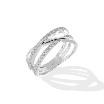 Tiri 0.40 TW diamond ring featuring a sleek, polished band with a sparkling diamond centerpiece.