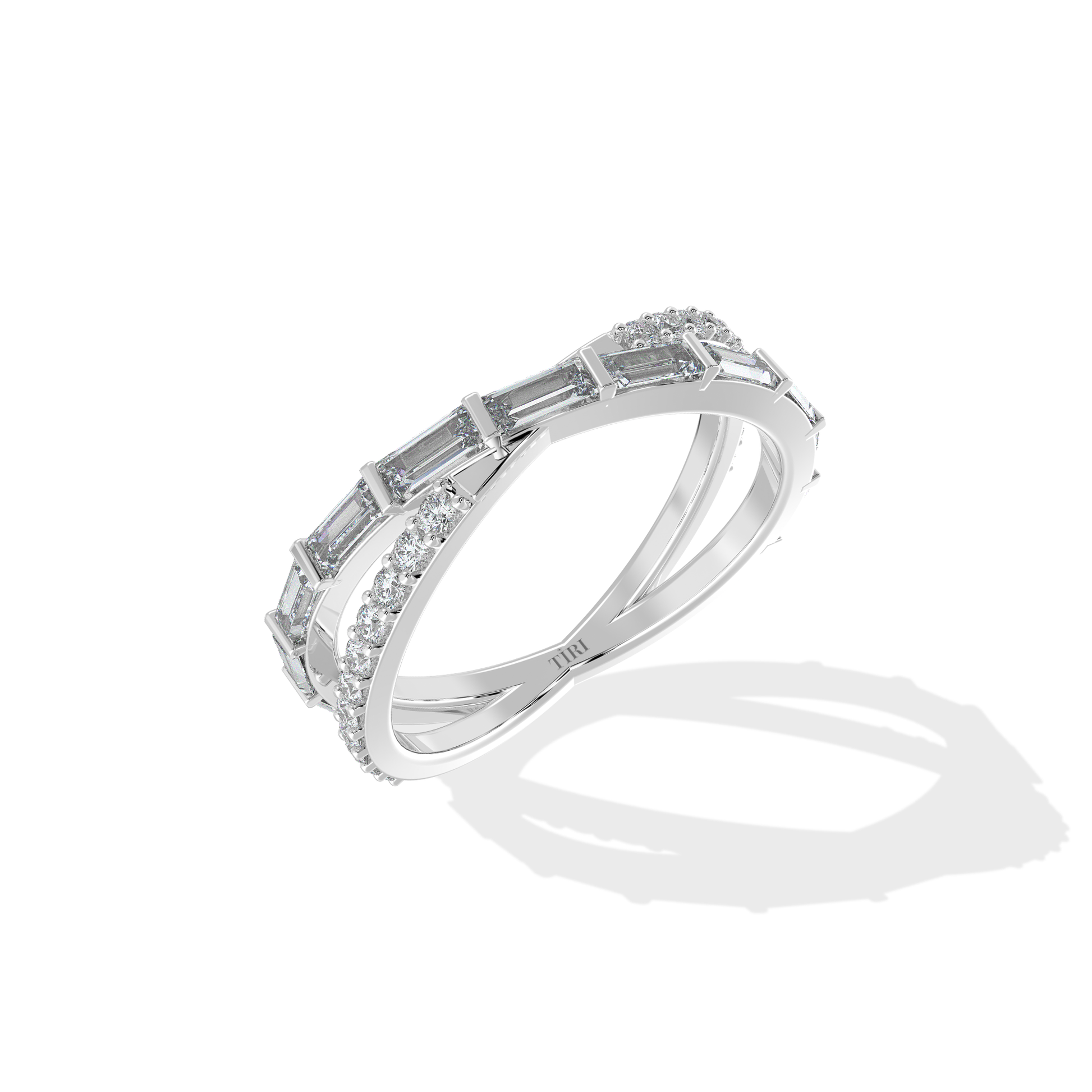 Tiri 0.75 TW diamond ring featuring a sparkling round cut diamond set in a sleek gold band.