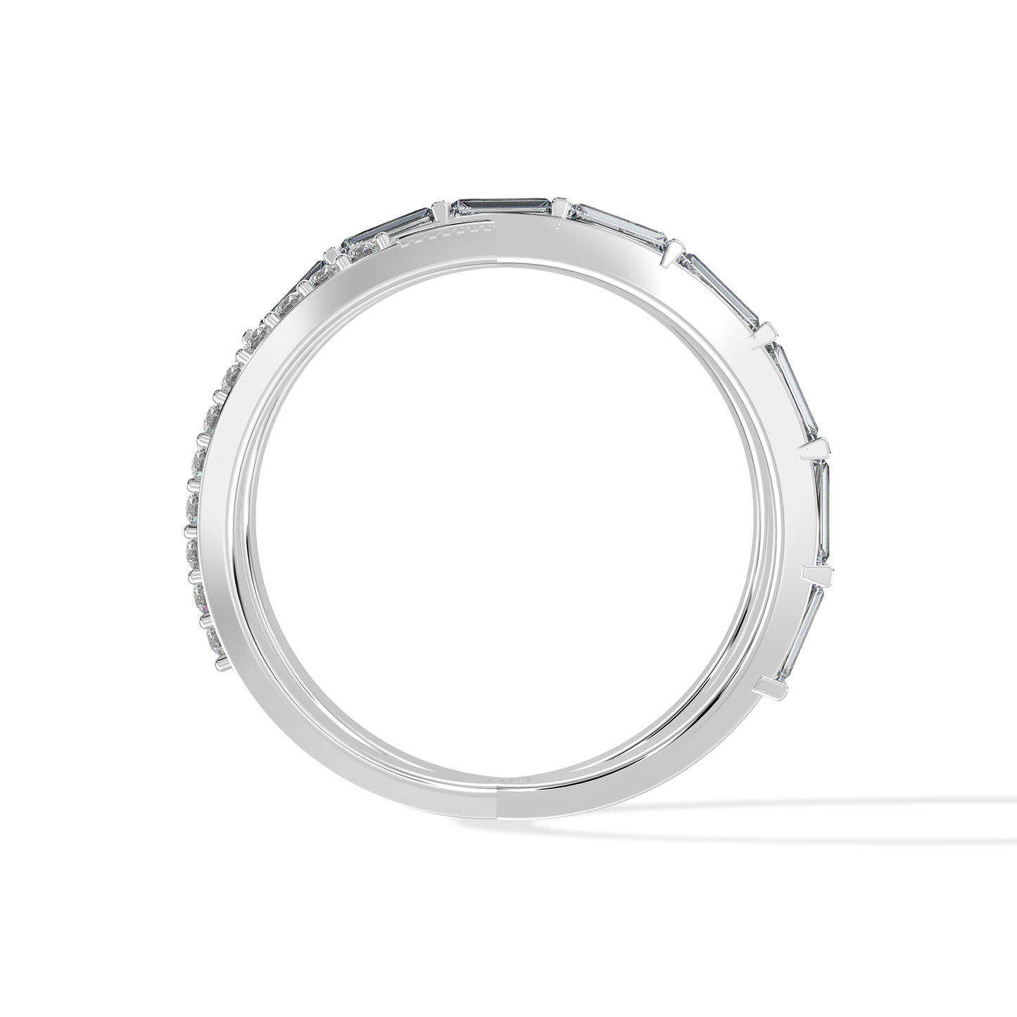 Tiri 0.75 TW diamond ring featuring a polished band with a sparkling central diamond on a white background