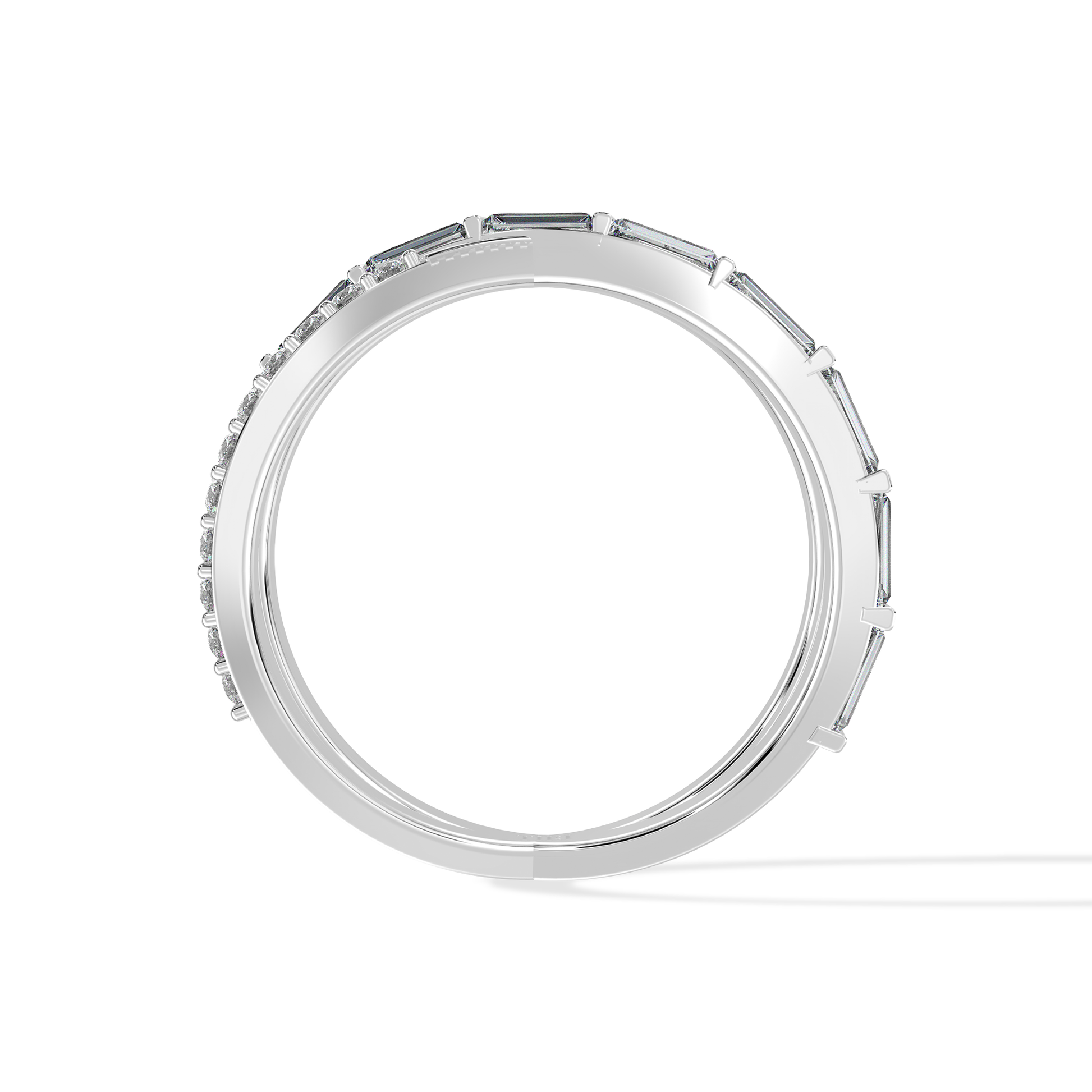 Tiri 0.75 TW diamond ring featuring a polished band with a sparkling central diamond on a white background