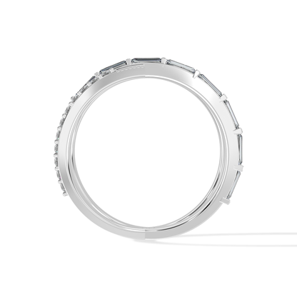 Tiri 0.75 TW diamond ring featuring a polished band with a sparkling central diamond on a white background