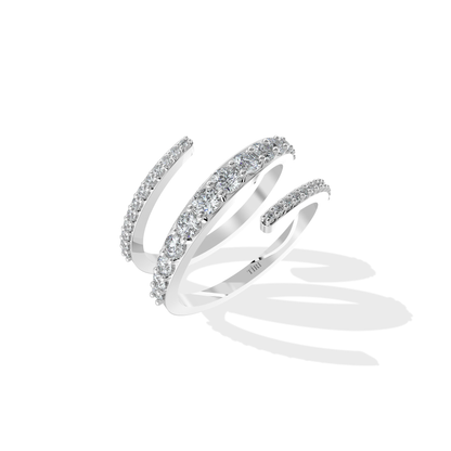 Tiri 0.33 TW diamond ring featuring a sleek band with sparkling diamonds and elegant design.
