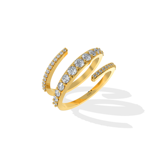 Tiri 0.33 TW diamond ring featuring a sleek band with sparkling diamonds and a modern design.
