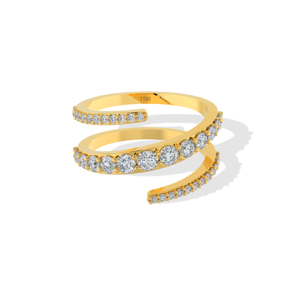 Tiri 0.33 TW diamond ring featuring a sleek band with sparkling diamonds and a modern design for elegant wear.