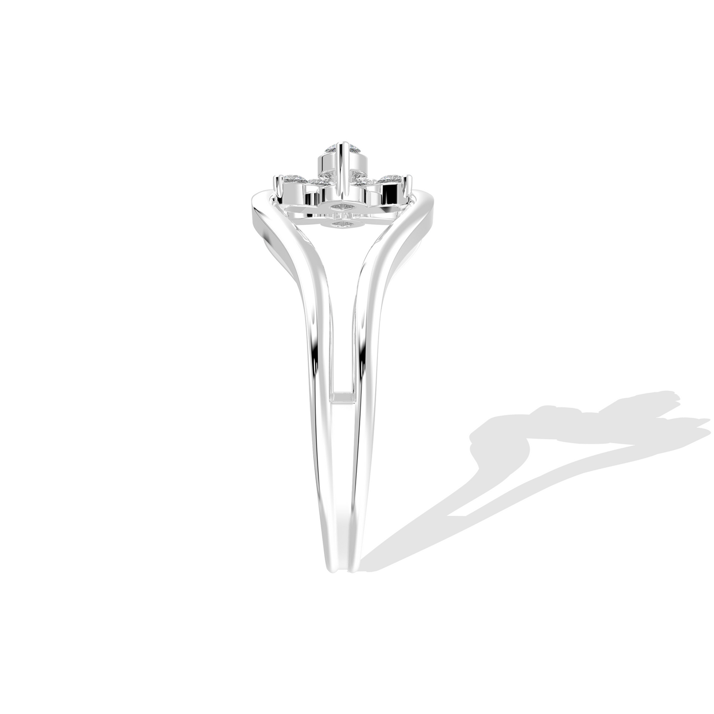 White gold cushion cut diamond engagement ring featuring a sparkling halo setting. Fine jewelry