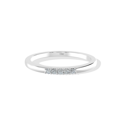 Silver Auric Linea band by Tiri, featuring sleek minimalist design in polished silver, displayed on a neutral background