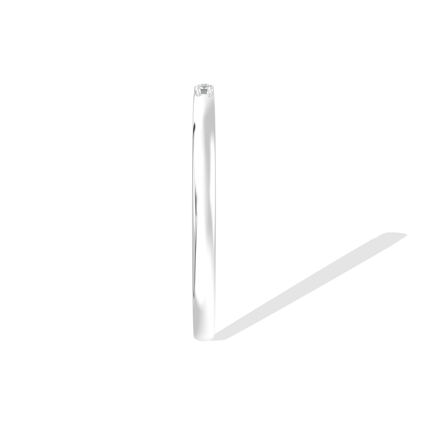 Silver Auric Linea band by Tiri, showcasing a sleek, polished silver ring with a smooth, modern design.