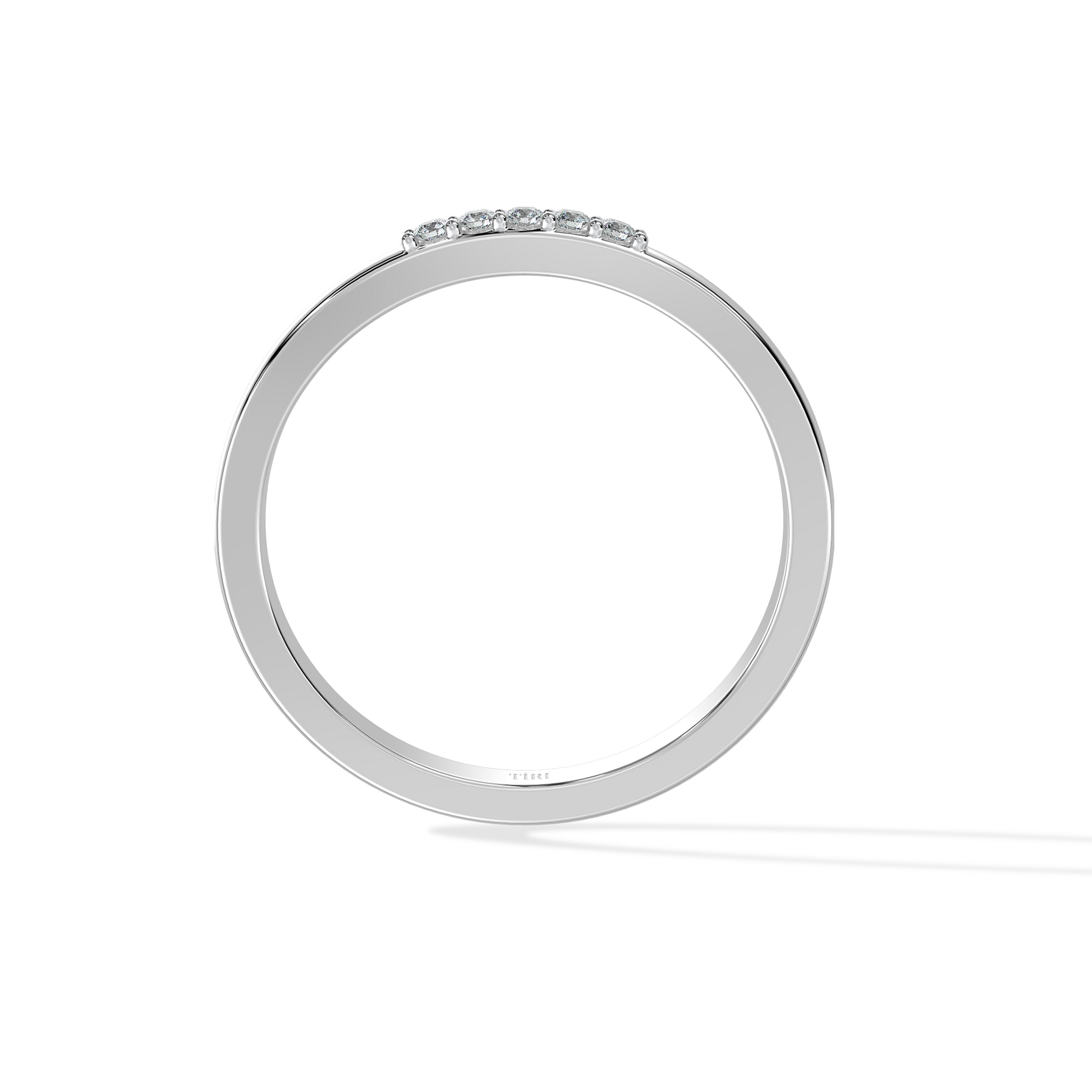 Silver Auric Linea band by Tiri, showcasing a sleek, polished silver ring with a modern, minimalist design.