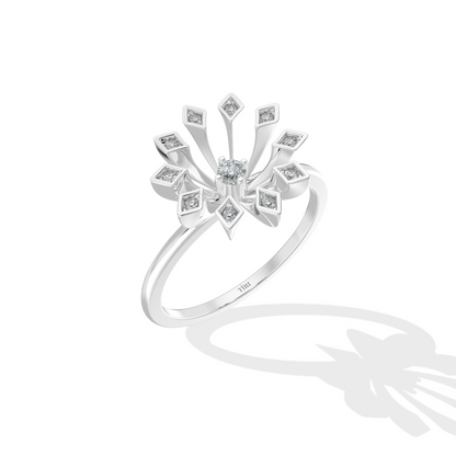 Yellow gold round solitaire diamond engagement ring with a delicate thin band. Classic fine jewelry