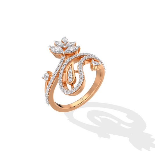Floral Edge Diamond ring