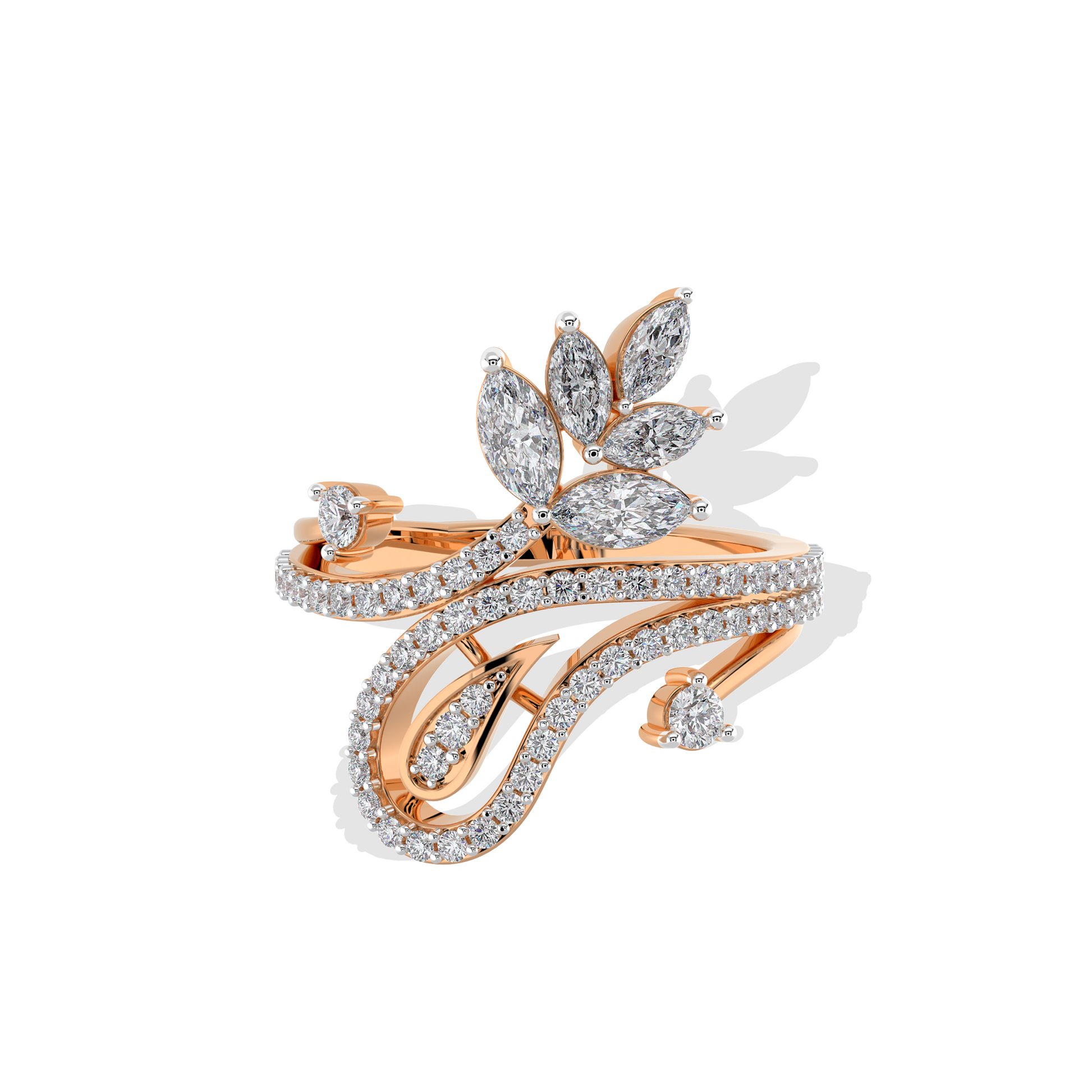 Floral Edge Diamond ring - Tiri