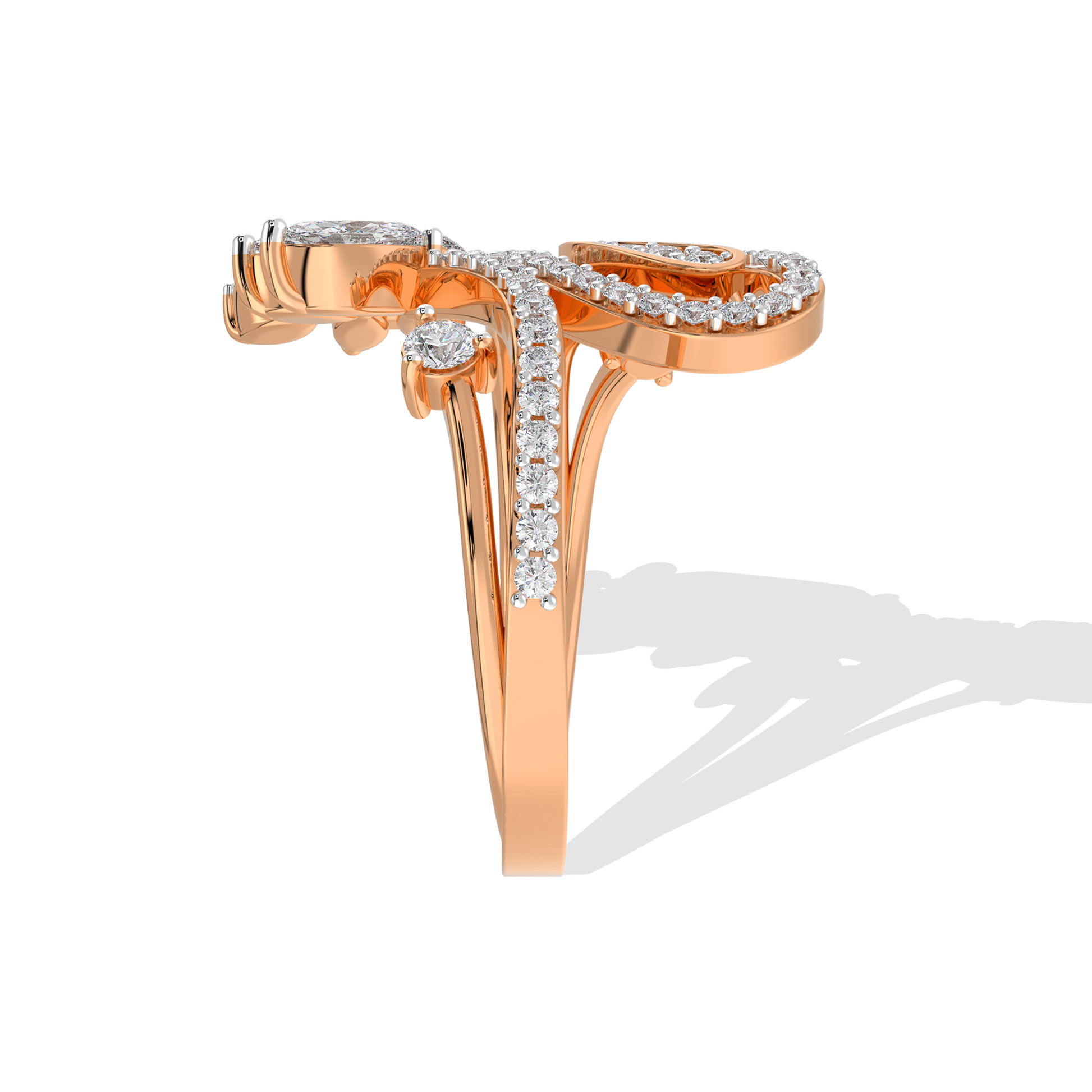 Floral Edge Diamond ring - Tiri