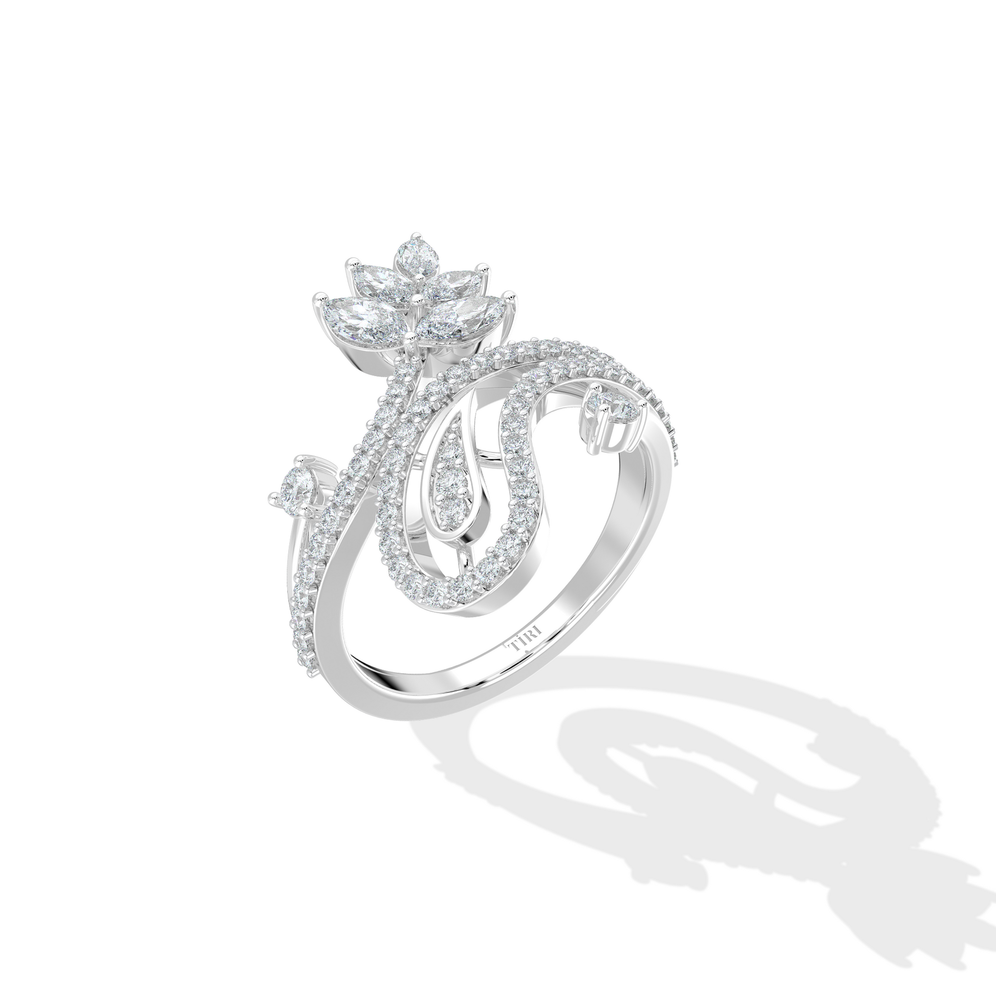 Floral Edge Diamond ring - Tiri