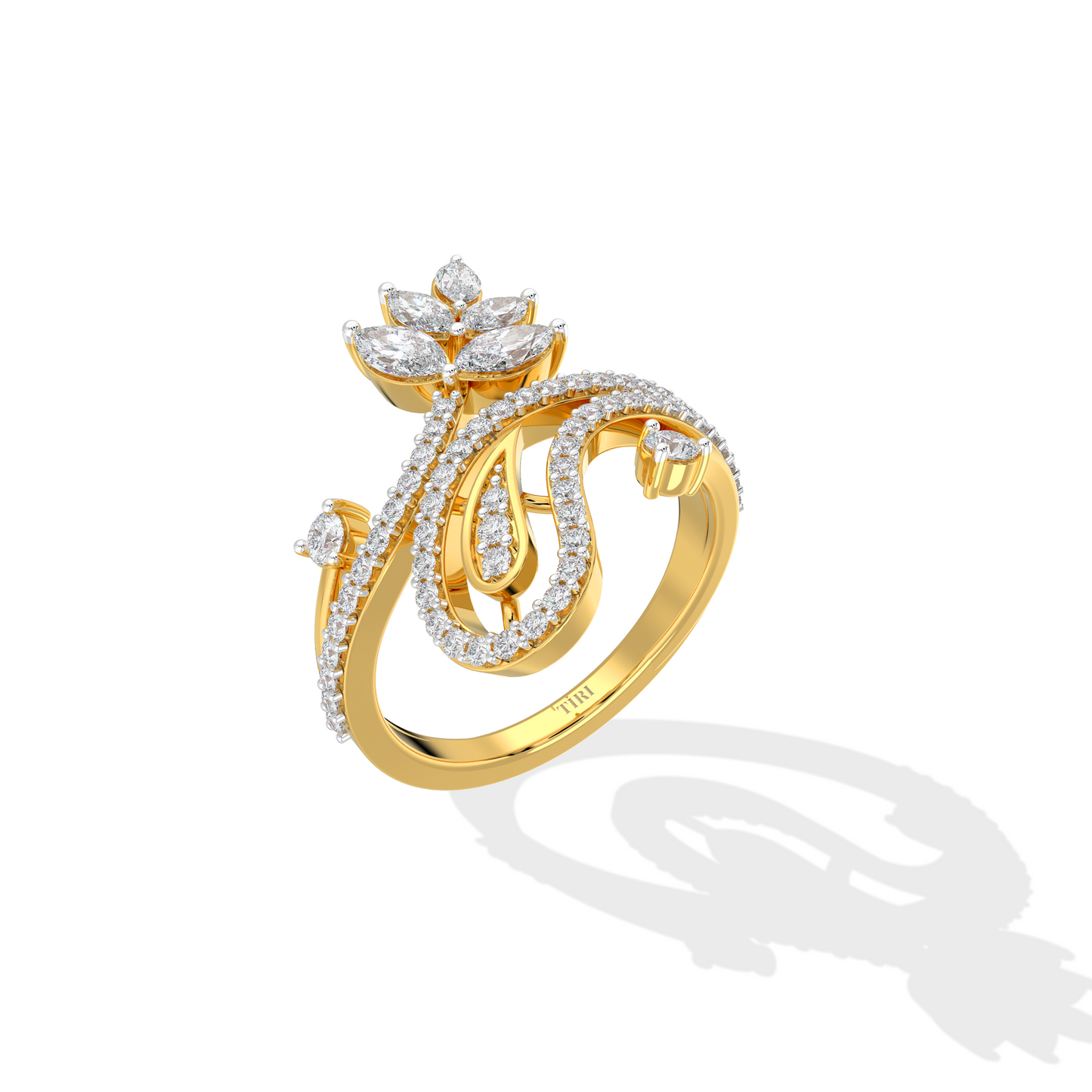 Floral Edge Diamond ring - Tiri