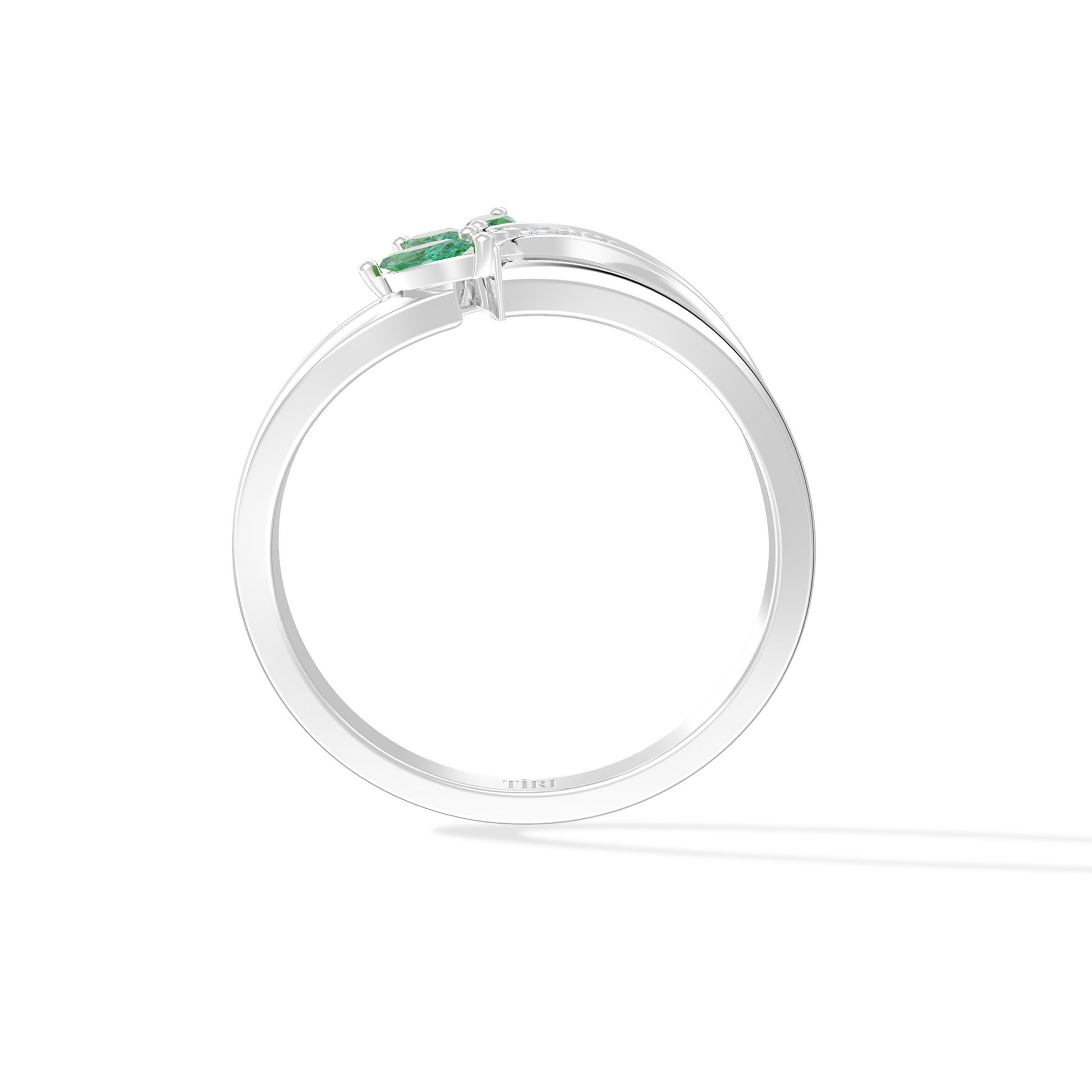 Tiri 0.20 TW diamond ring featuring a sleek band with sparkling diamonds on a white background