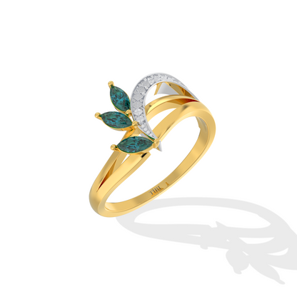 gold round brilliant diamond engagement ring with a pave accented band. Classic fine jewelry