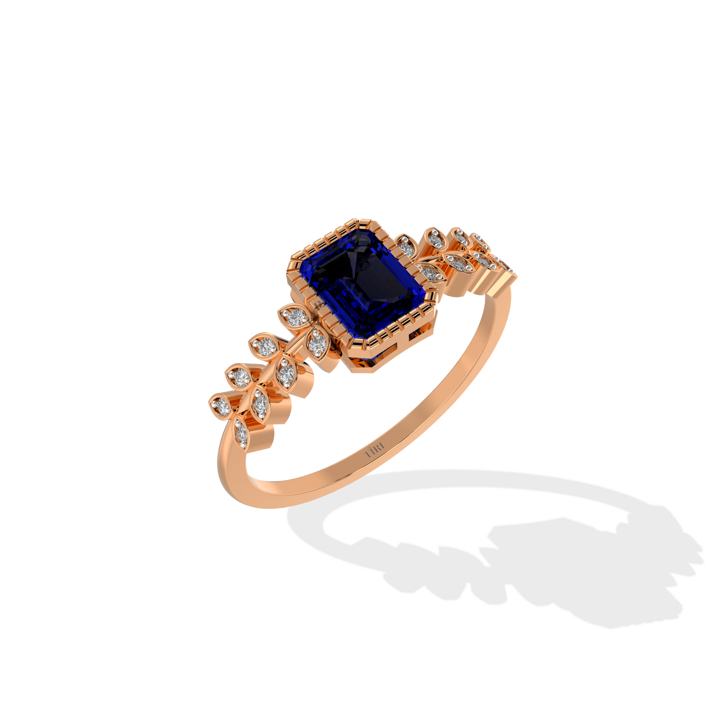 Rose gold solitaire engagement ring featuring a large oval cut diamond. Elegant and classic bridal jewelry