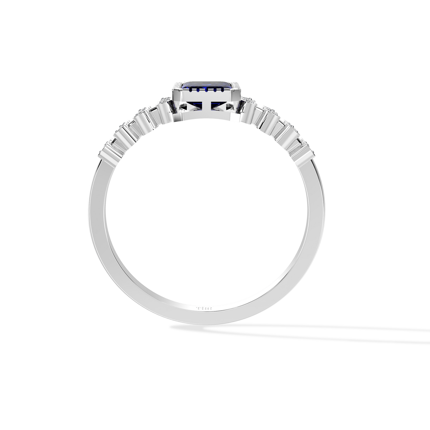 White gold solitaire engagement ring featuring a large oval cut diamond. Elegant and classic bridal jewelry