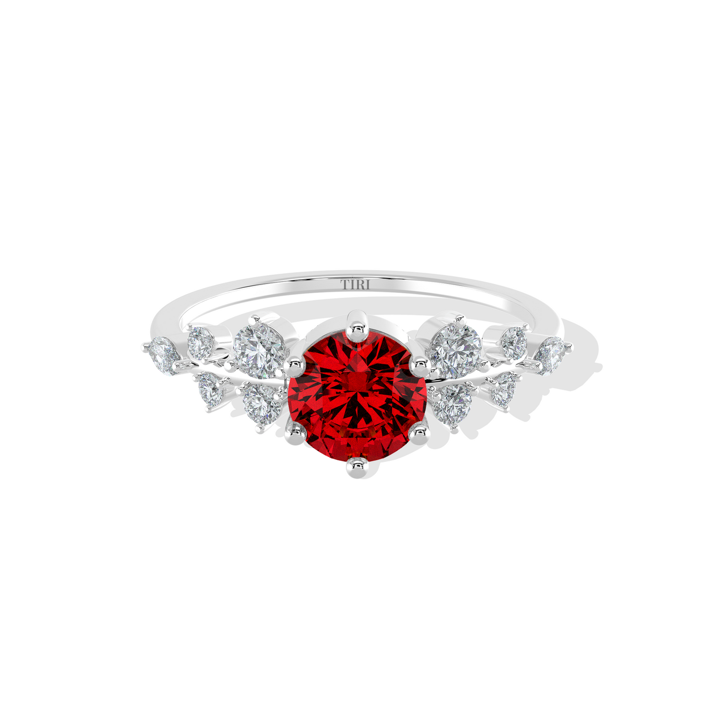 Tiri 0.50 TW diamond ring featuring a sleek band with sparkling diamonds on a white background.