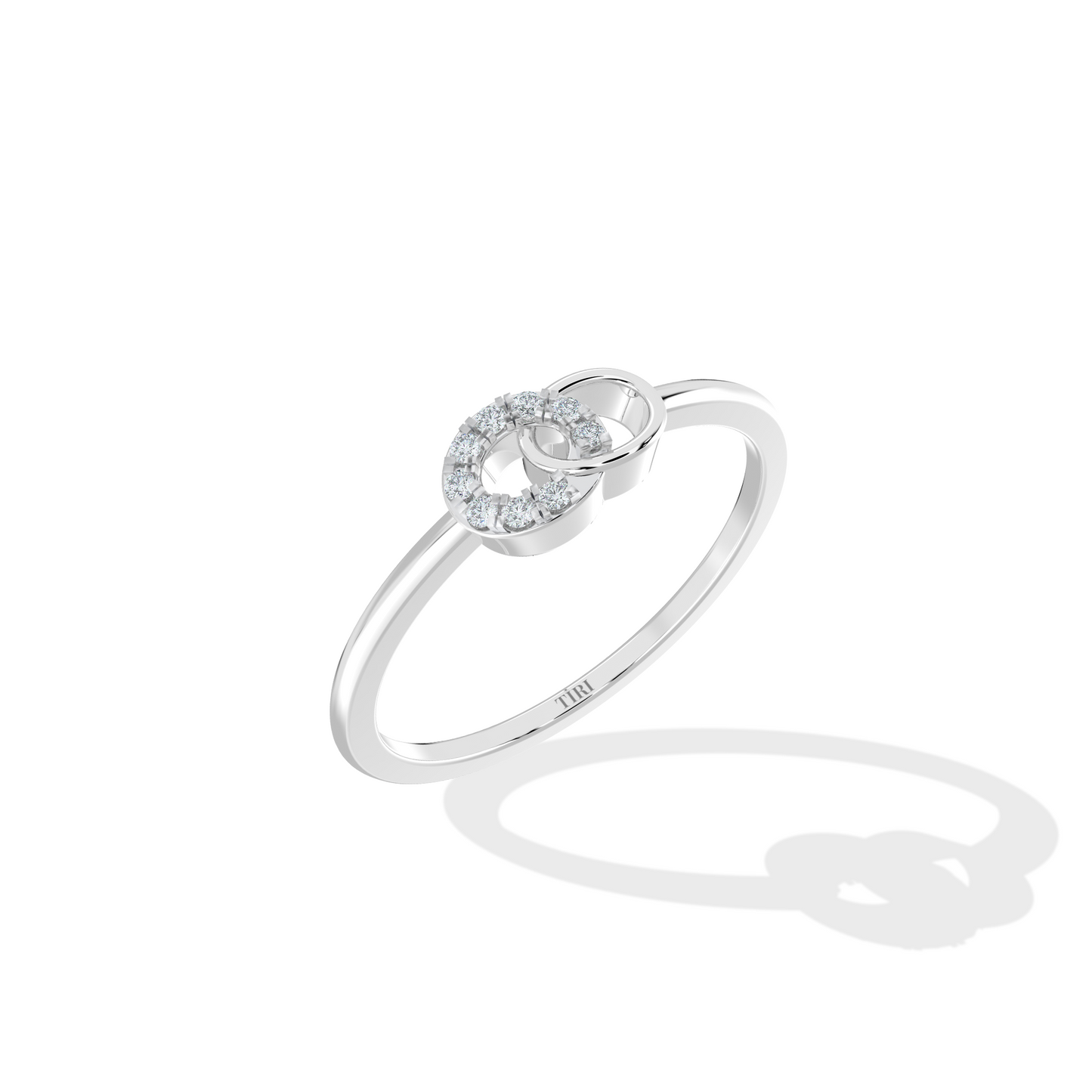 Silver solitaire diamond ring with a brilliant round-cut center stone. Timeless fine jewelry