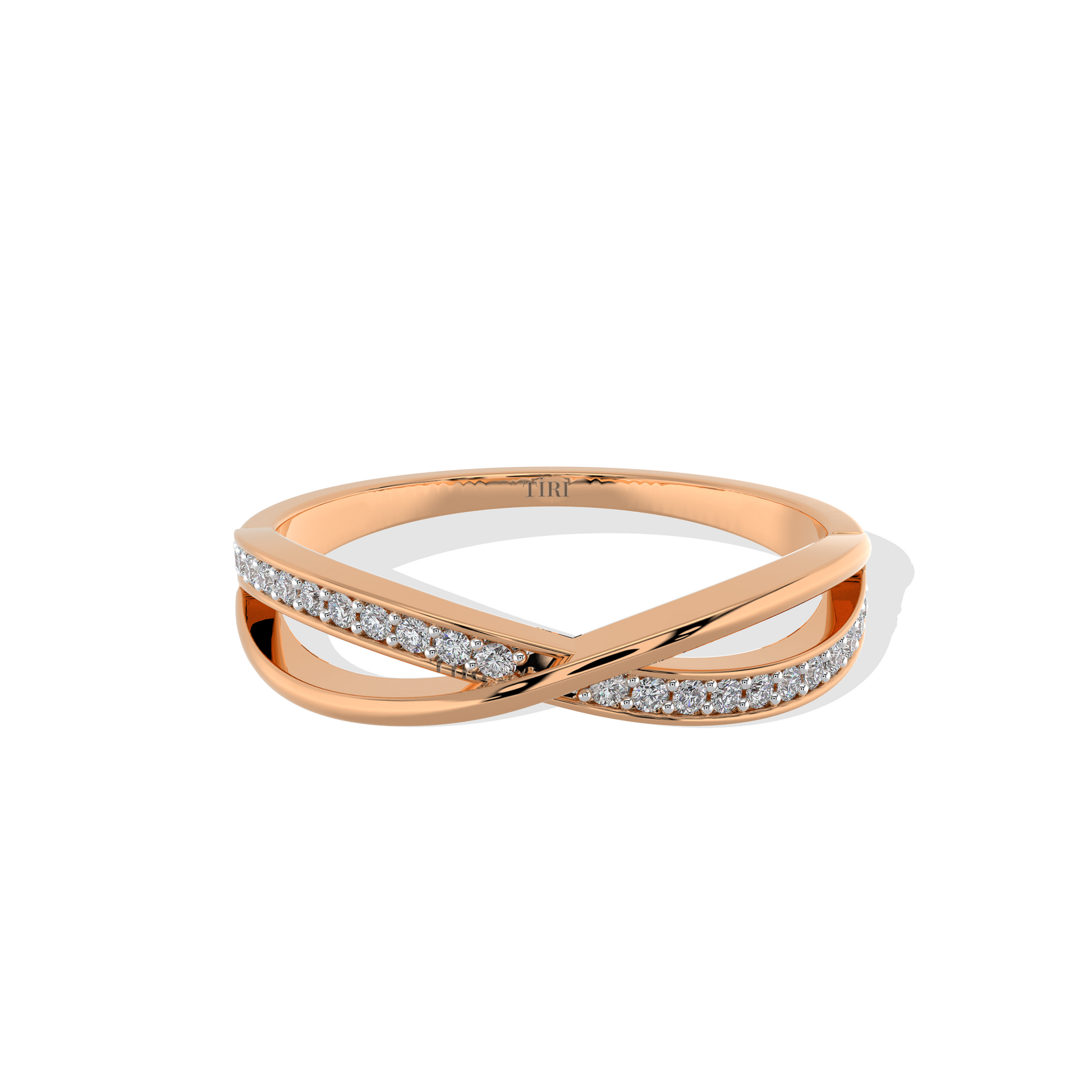 Rose gold engagement ring featuring a dark rectangular cushion-cut gemstone surrounded by a brilliant diamond halo