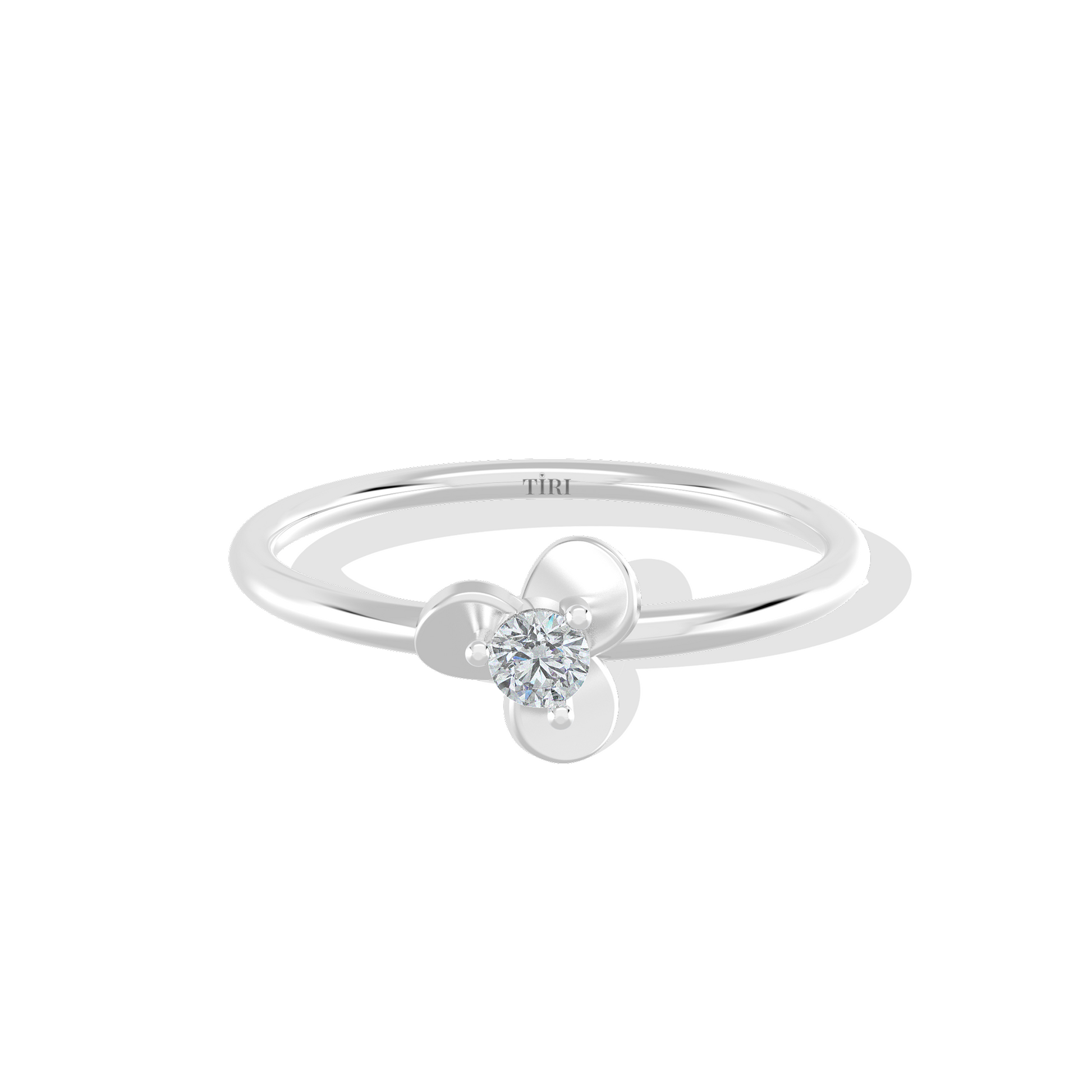 Silver Moonflower Ring by Tiri featuring a polished silver band with intricate moonflower floral design.