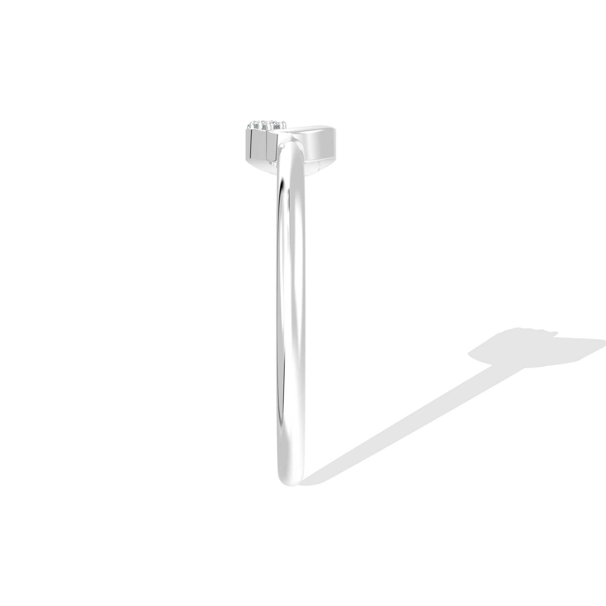 Silver Auric Loop Ring by Tiri featuring sleek, polished silver loop design on a clean background.