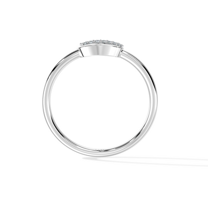 Silver Auric Loop Ring by Tiri featuring a sleek, minimalist loop design in shiny silver metal.