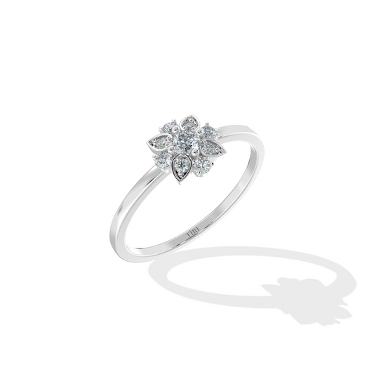 Floral Diamond Cluster Ring