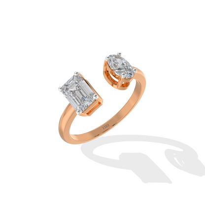 Round & Emerald Toi Moi Ring