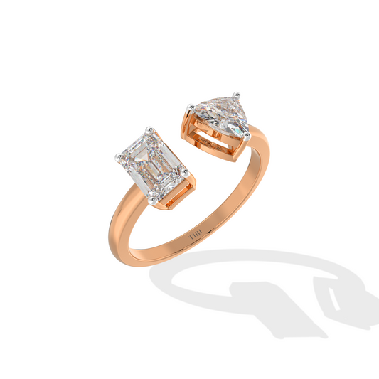 Emerald & Triangle Toi Moi Ring