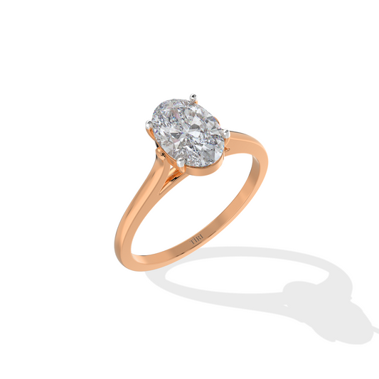 8 to 10ct Classic Oval Diamond Solitaire Ring