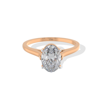 8 to 10ct Classic Oval Diamond Solitaire Ring