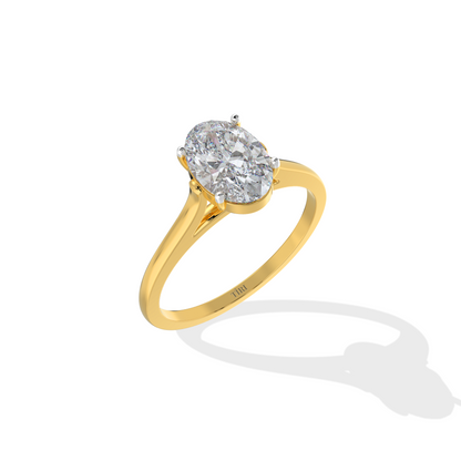 4 to 7ct Classic Oval Diamond Solitaire Ring