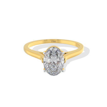 4 to 7ct Classic Oval Diamond Solitaire Ring
