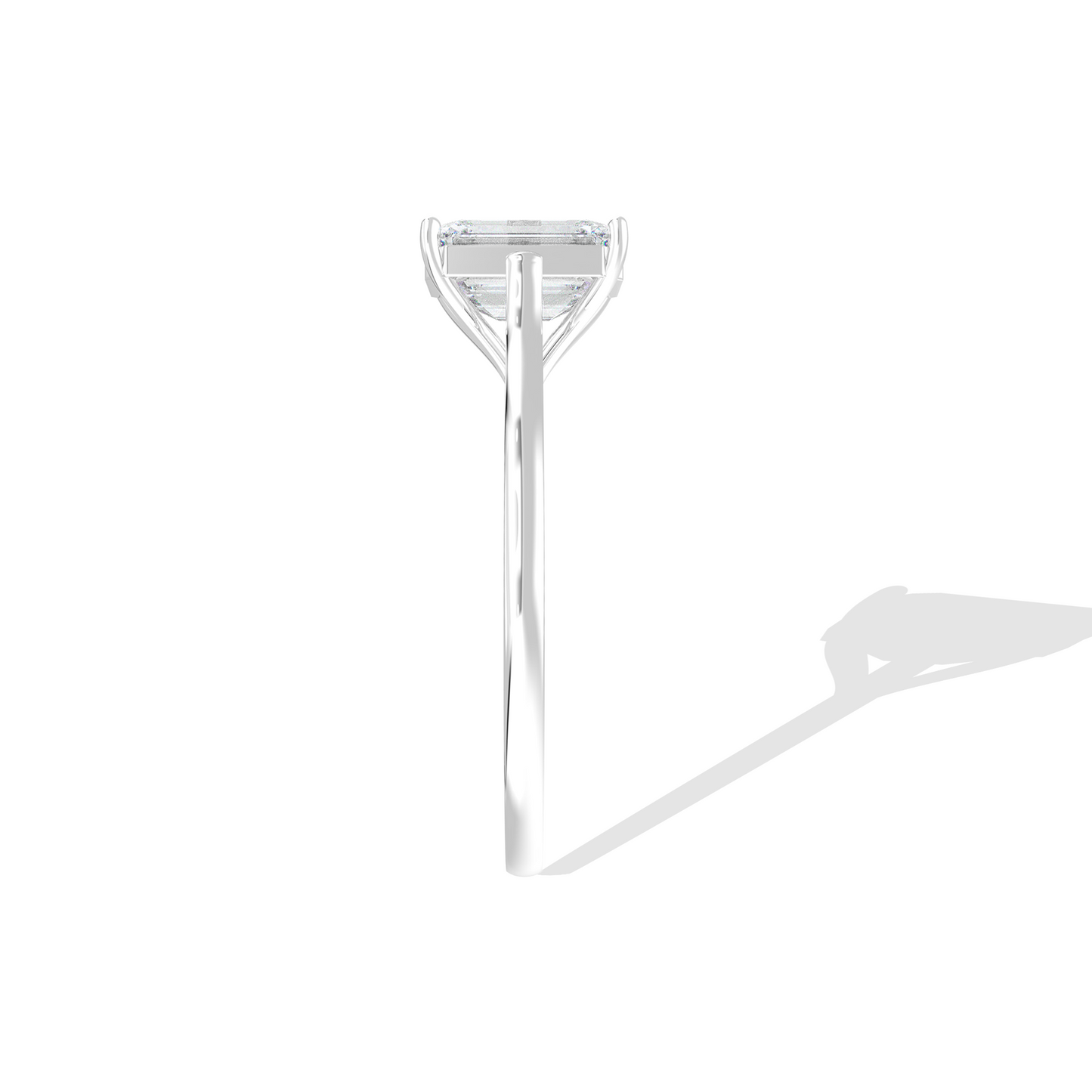 Classic Emerald Diamond Solitaire Ring