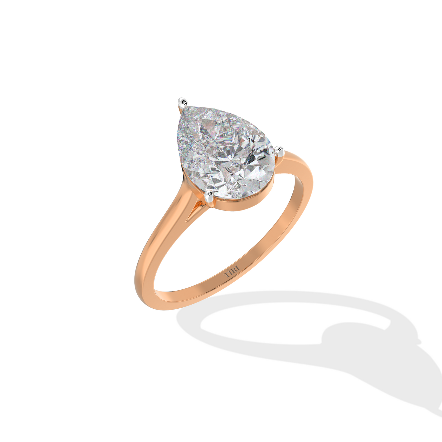 4 to 7ct Classic Pear Diamond Solitaire Ring