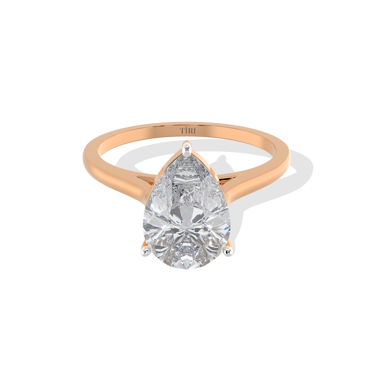 4 to 7ct Classic Pear Diamond Solitaire Ring