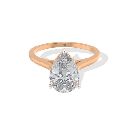 4 to 7ct Classic Pear Diamond Solitaire Ring