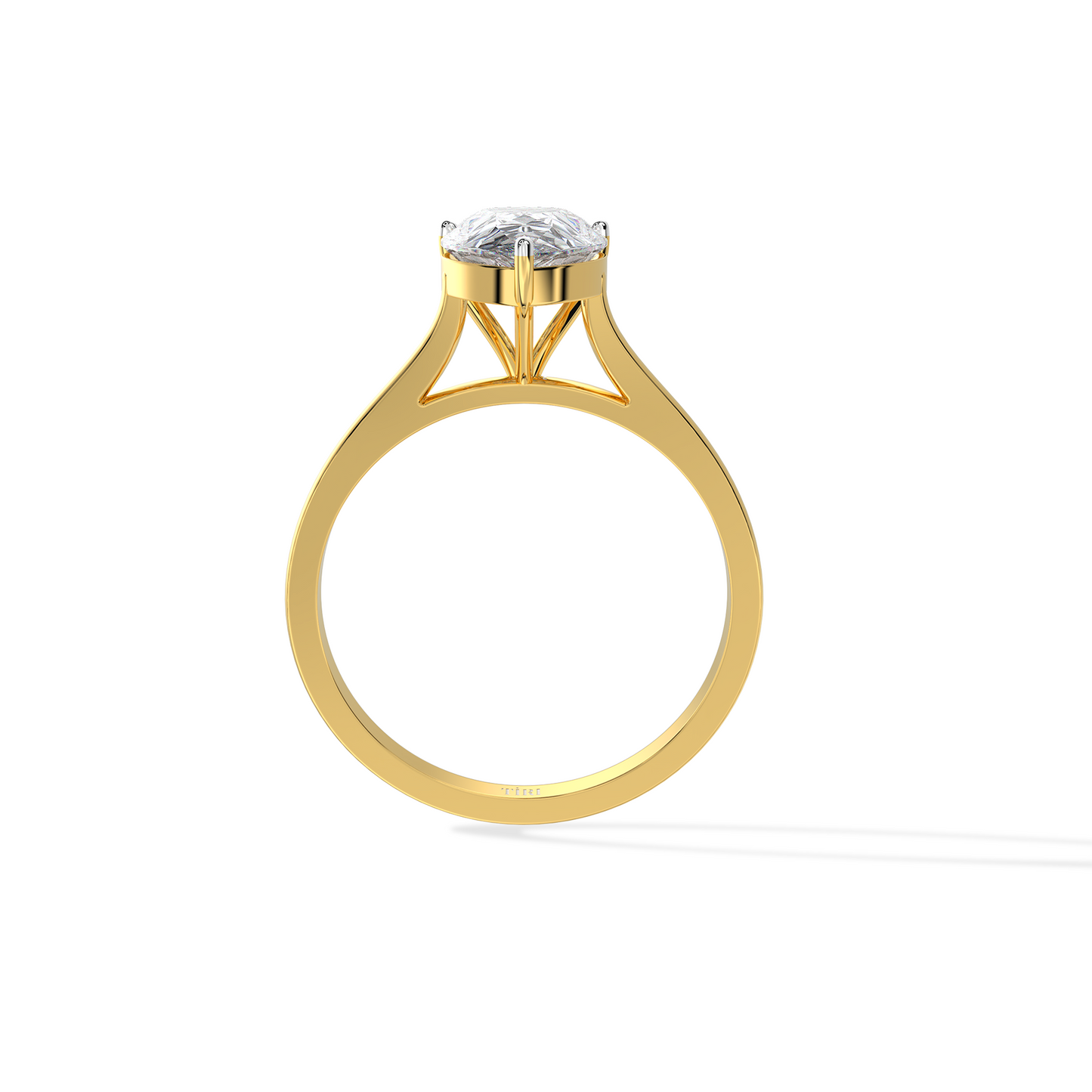 Yellow gold pear-cut diamond solitaire engagement ring
