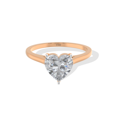 Classic Heart Diamond Solitaire Ring