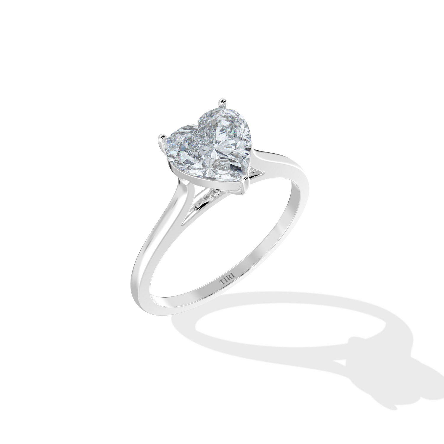 0.50 to 3ct Classic Heart Diamond Solitaire Ring - Tiri