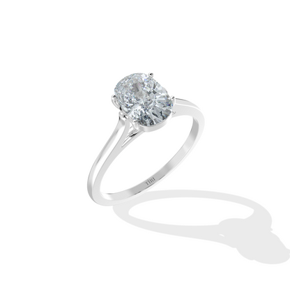 Classic Oval Diamond Solitaire Ring
